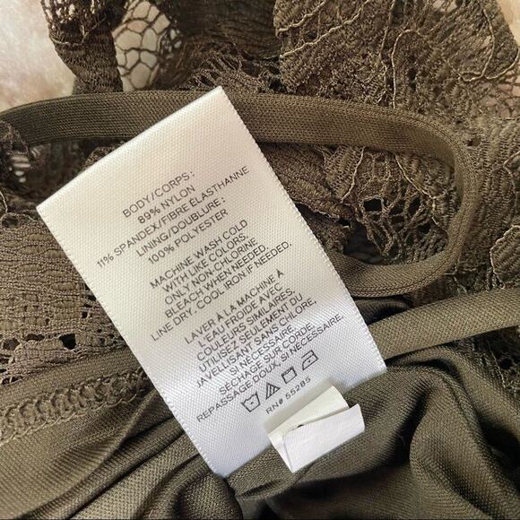 Express top blouse one eleven corset lace blouse Olive green top SZ S/P lace - Picture 8 of 8
